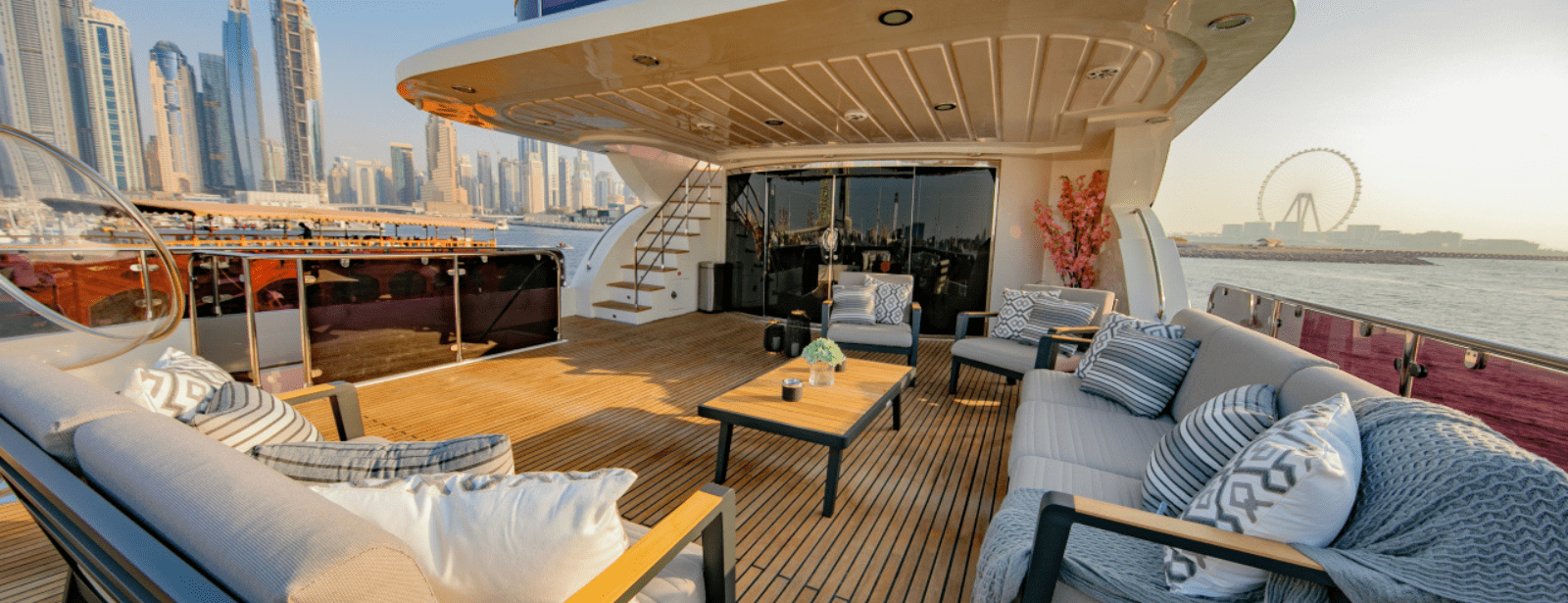 Dubai Harbour Superyacht Experience with Live station & Drinks