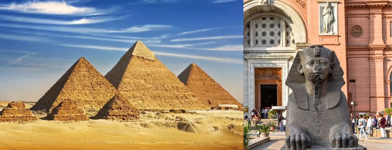 A day tour to Giza Pyramids, Grand Sphinx & The Egyptian Museum