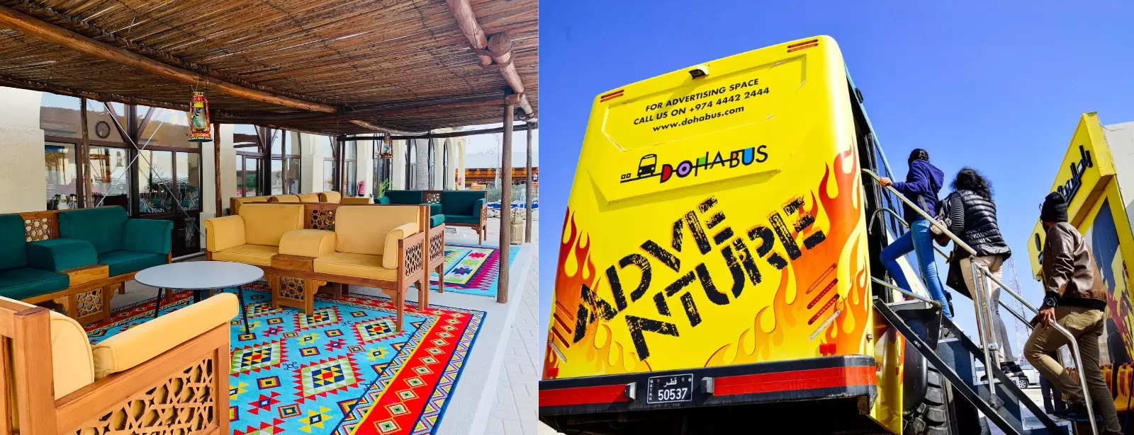 Monster Bus Tour in the Desert with Day Pass at Al Majles Resort