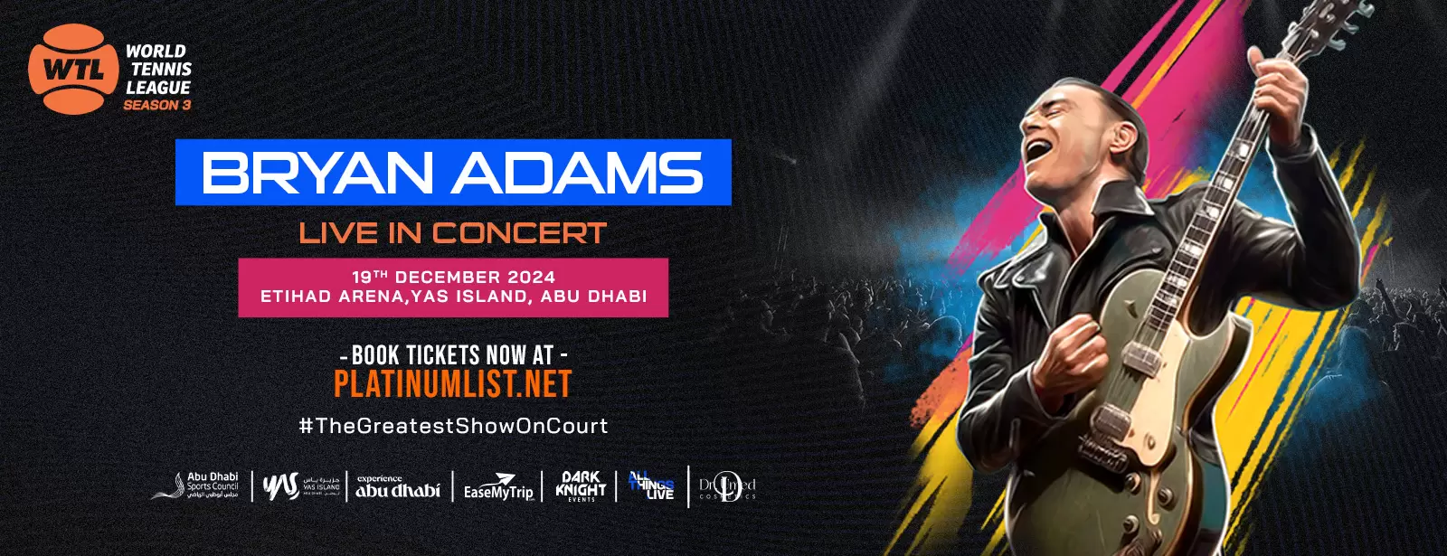 World Tennis League presents Bryan Adams live Live at Etihad Arena Abu Dhabi 2024