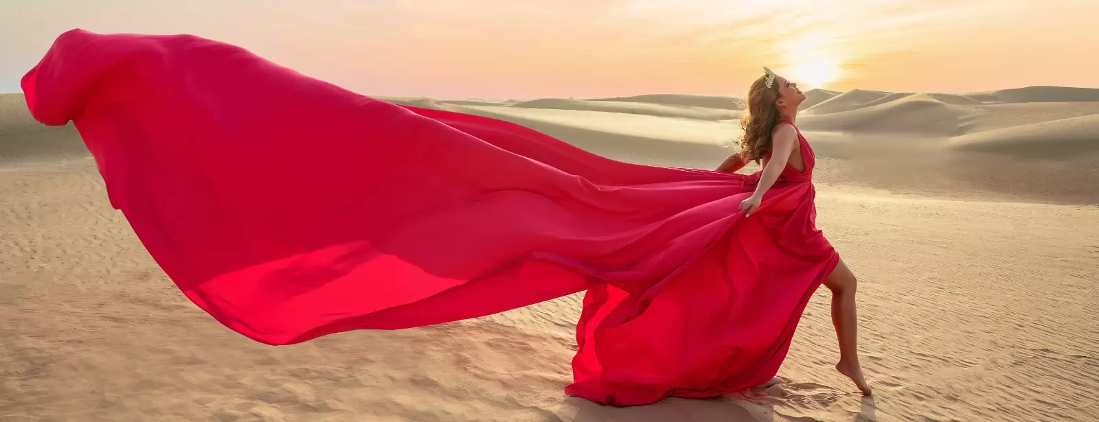 Dubai Desert Flying Dress Videography Tour