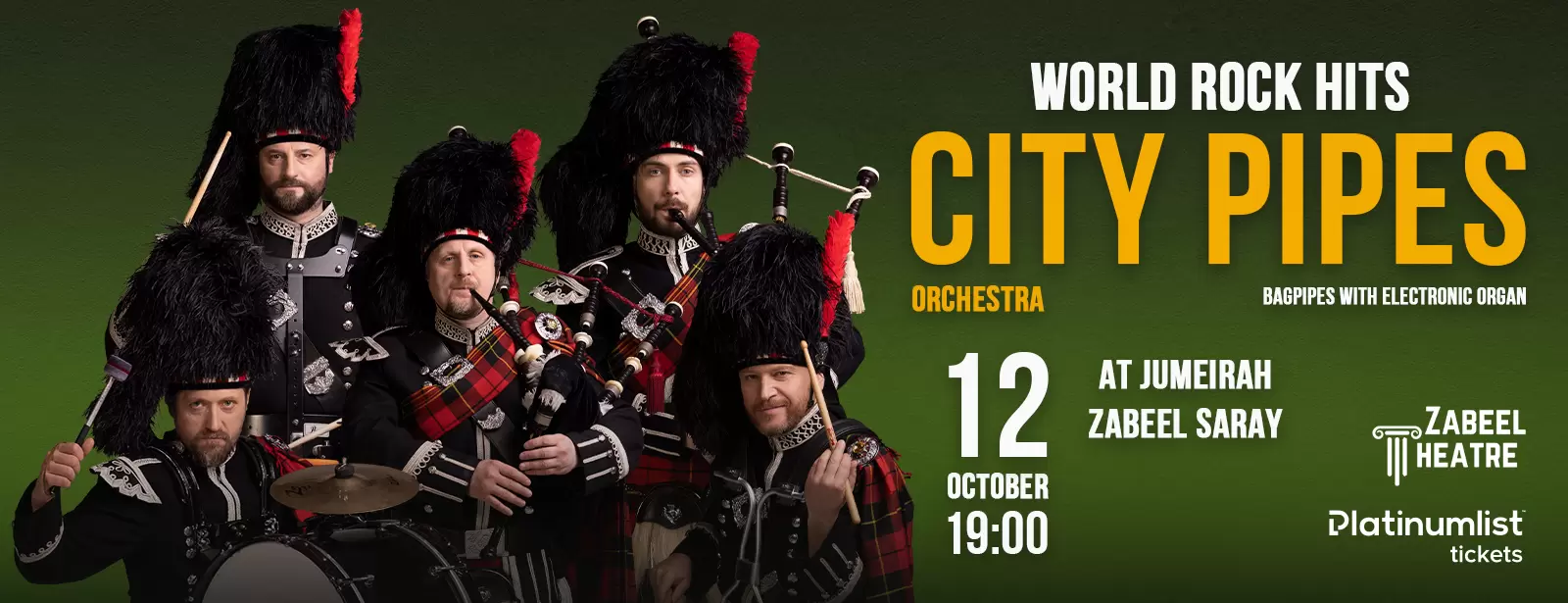 City Pipes Orchestra: World Rock Hits on Bagpipes with Electronic Organ at Zabeel Theatre