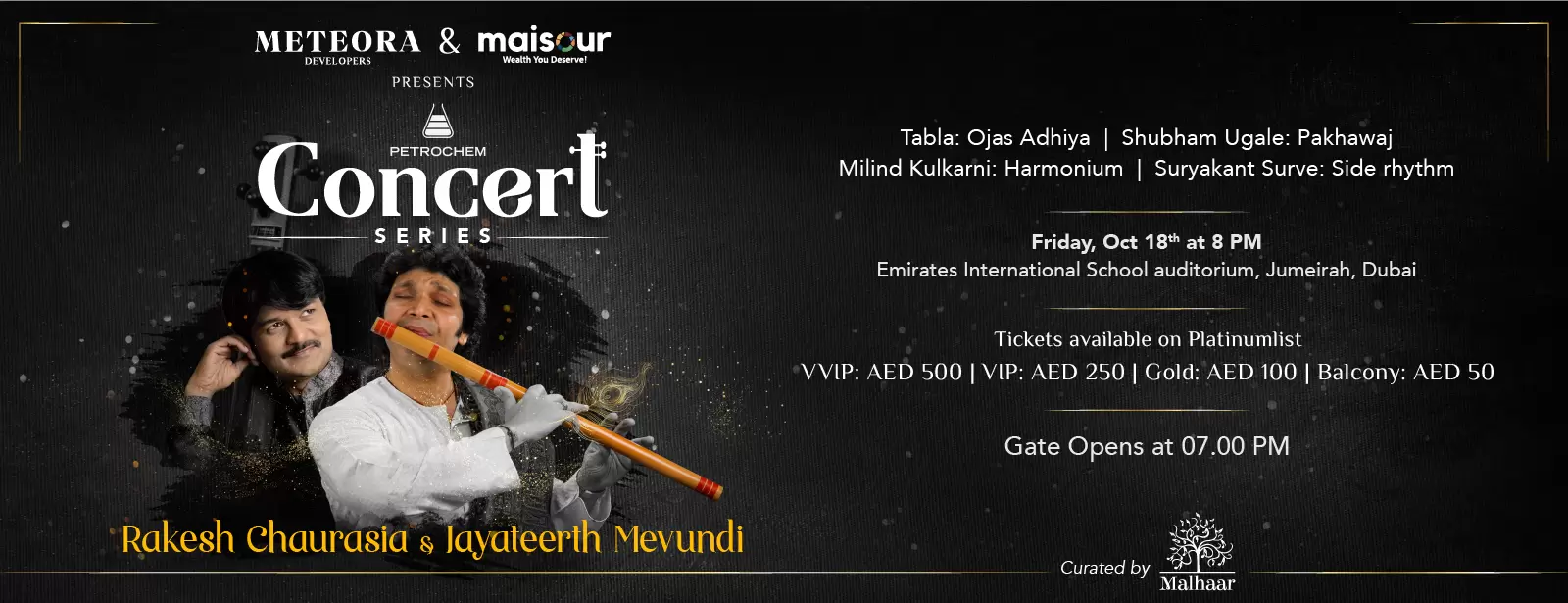Concert Series Featuring Rakesh Chaurasia and Jayateerth Mevundi in Dubai