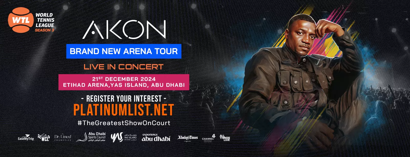 World Tennis League presents Akon Live! at Etihad Arena Abu Dhabi 2024