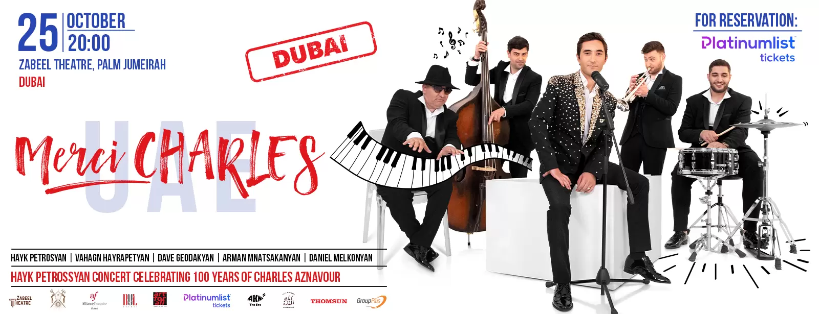 Merci Charles concert by Hayk Petrossyan at Zabeel Theatre, Dubai