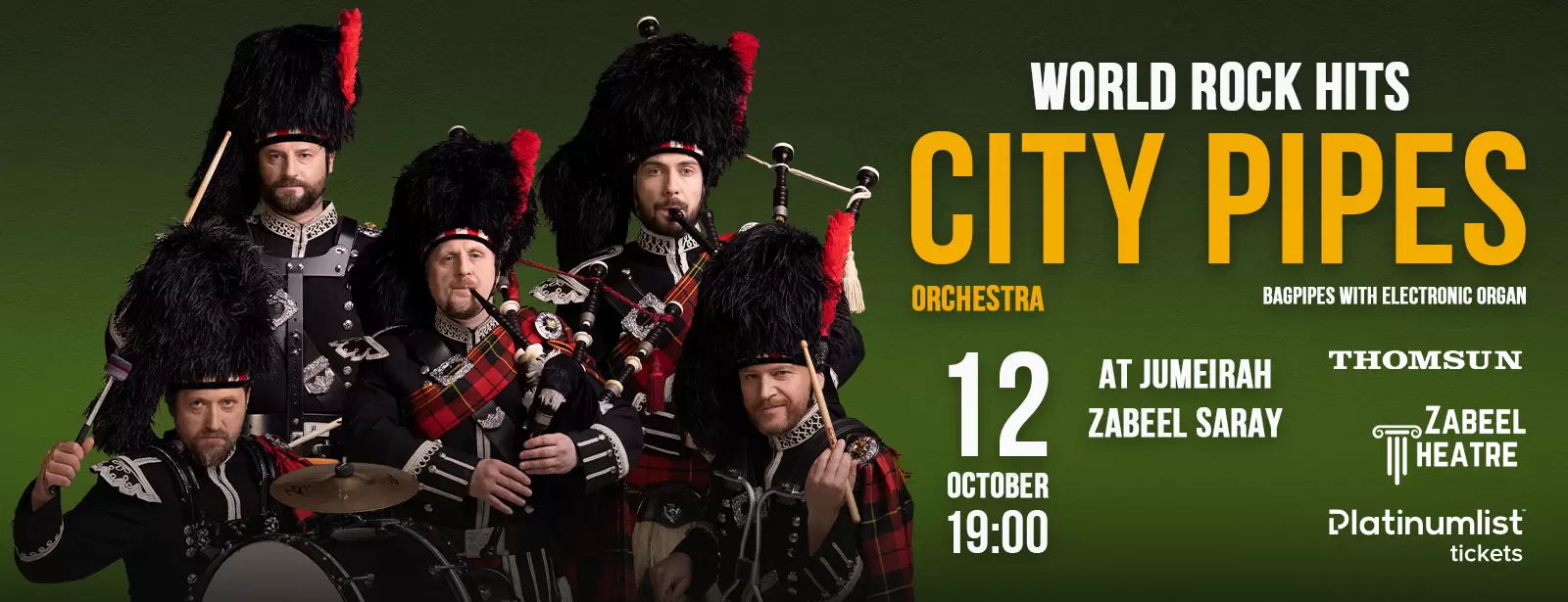 City Pipes Orchestra: World Rock Hits on Bagpipes with Electronic Organ at Zabeel Theatre