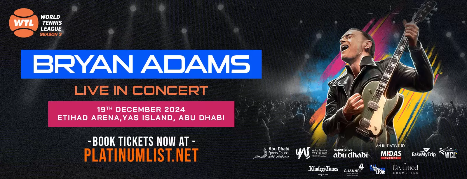 World Tennis League presents Bryan Adams live Live at Etihad Arena Abu Dhabi 2024