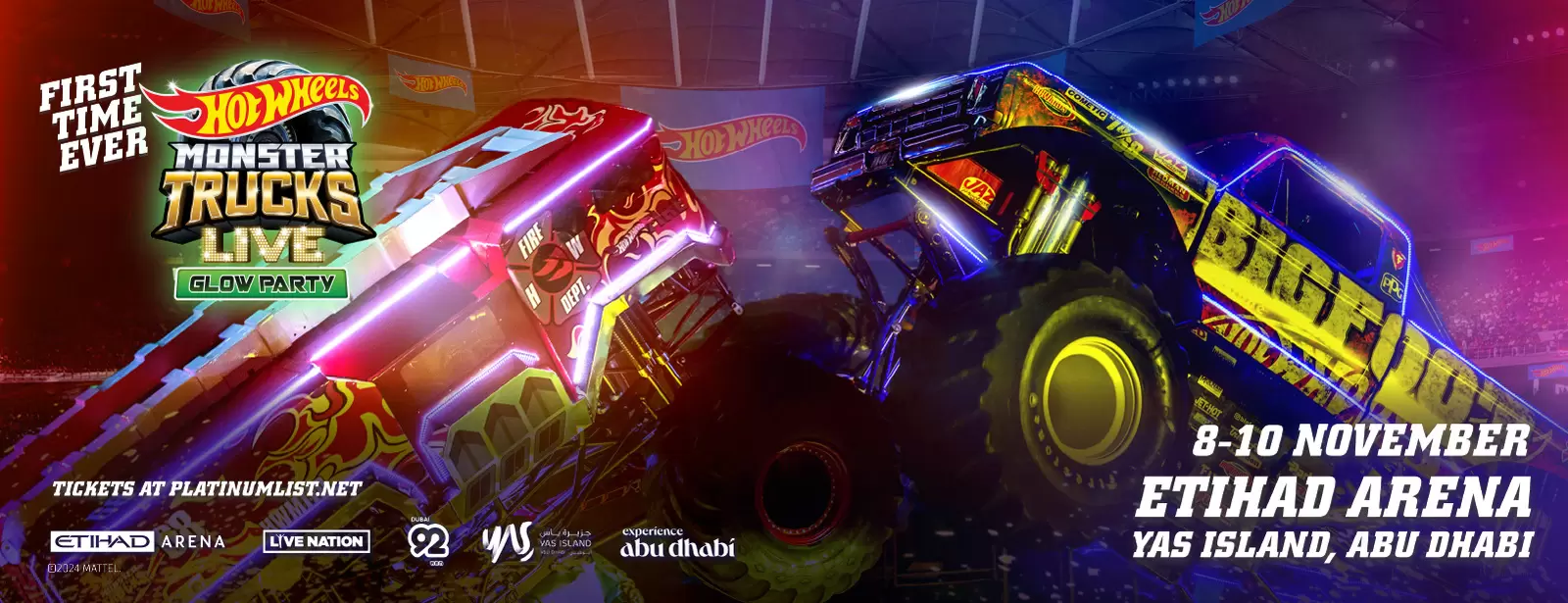 Hot Wheels Monster Trucks Live: Glow Party at Etihad Arena, Abu Dhabi