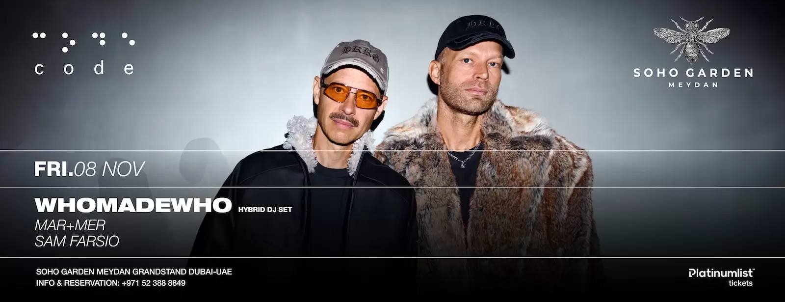 WhoMadeWho at CODE, Soho Garden Meydan in Dubai