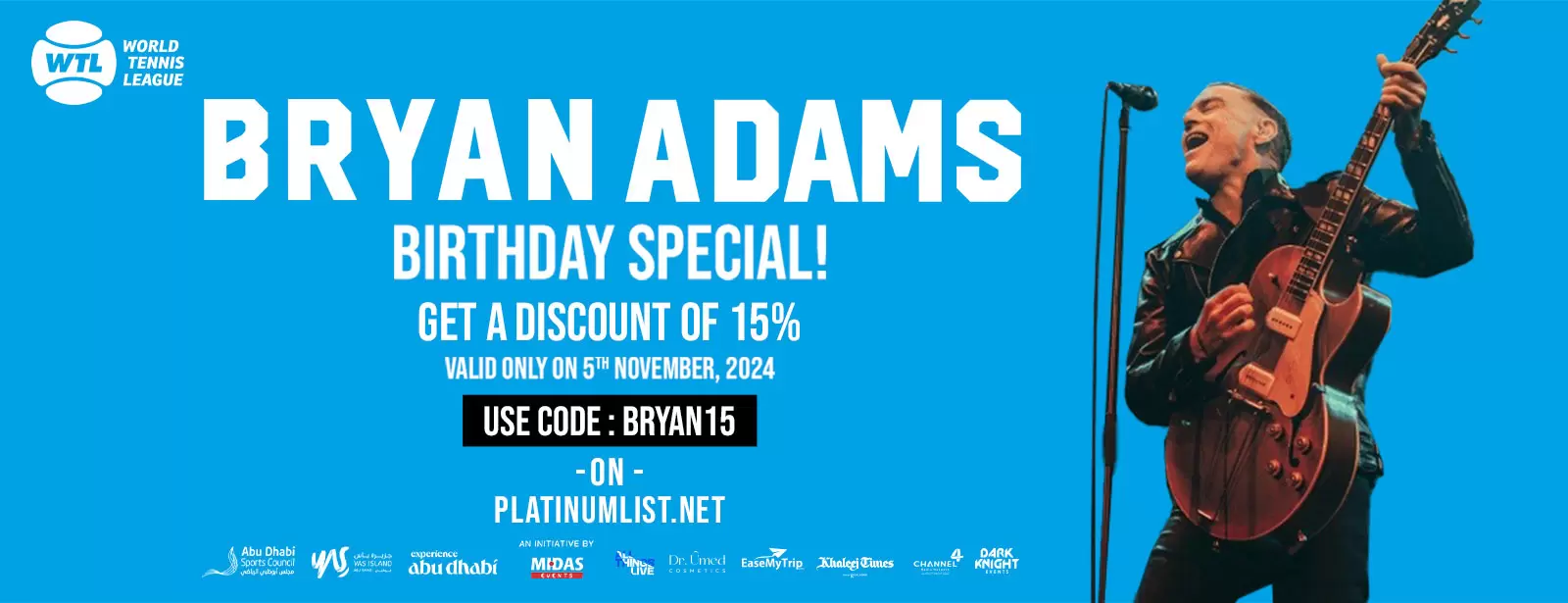 World Tennis League presents Bryan Adams live Live at Etihad Arena Abu Dhabi 2024