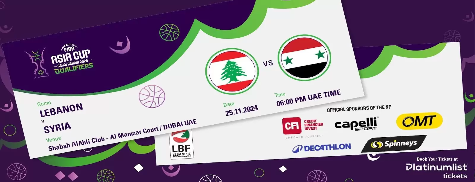 FIBA Asia 2025 Qualifiers - Lebanon vs Syria in Dubai