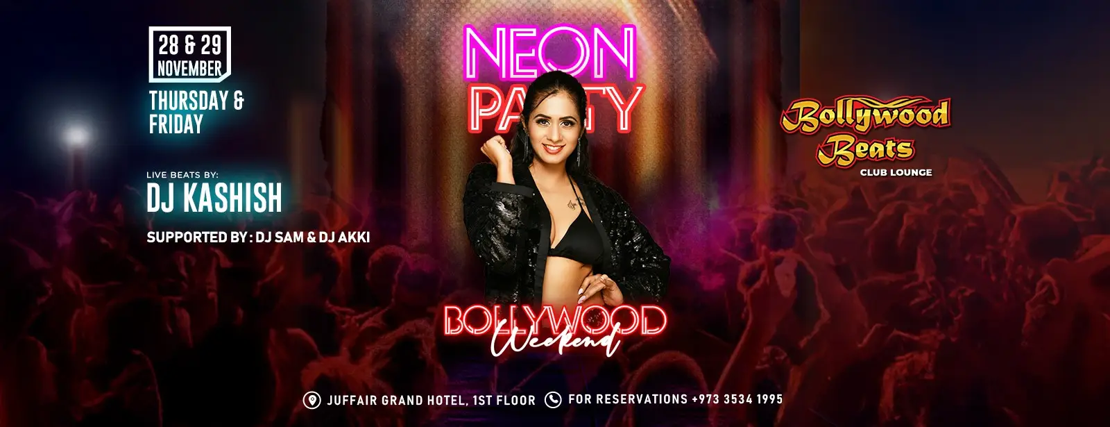 Bollywood Neon Party at Juffair Grand Hotel