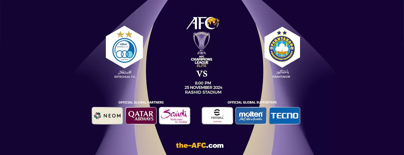 Esteghlal FC (IRN) vs Pakhtakor FC (UZB) - AFC Champions League Elite