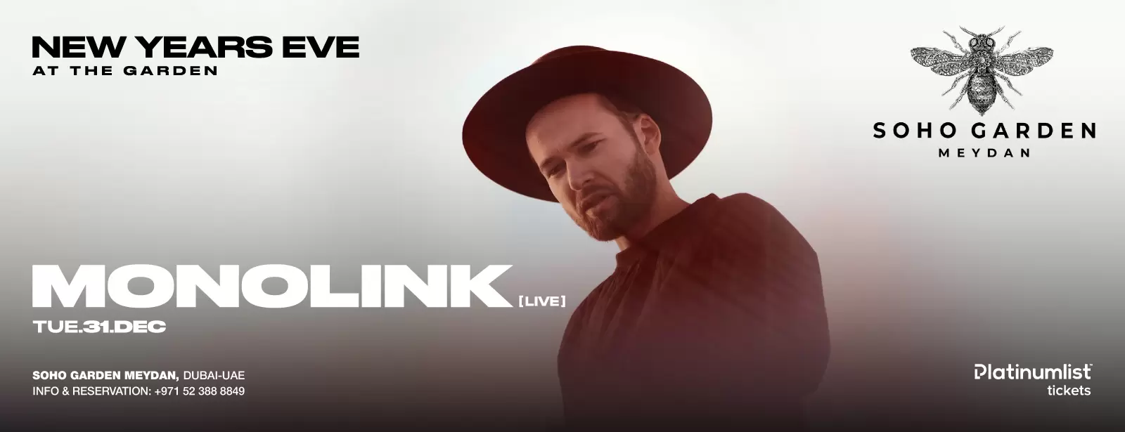 Monolink LIVE on NYE at Soho Garden Meydan in Dubai