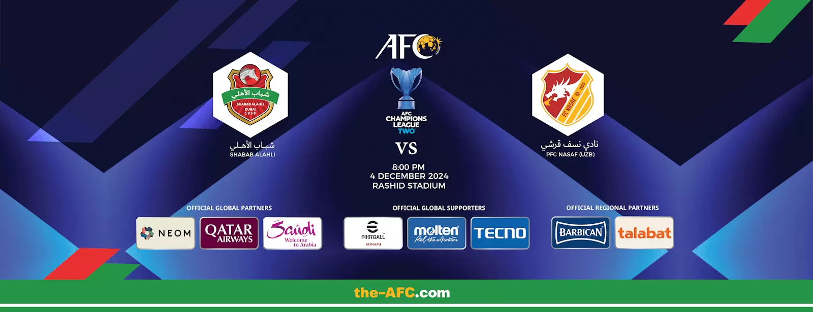 Shabab Al Ahli FC (UAE) vs PFC Nasaf (UZB) - AFC Champions League Two