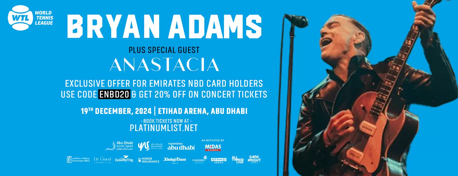 World Tennis League presents Bryan Adams live Live at Etihad Arena Abu Dhabi 2024