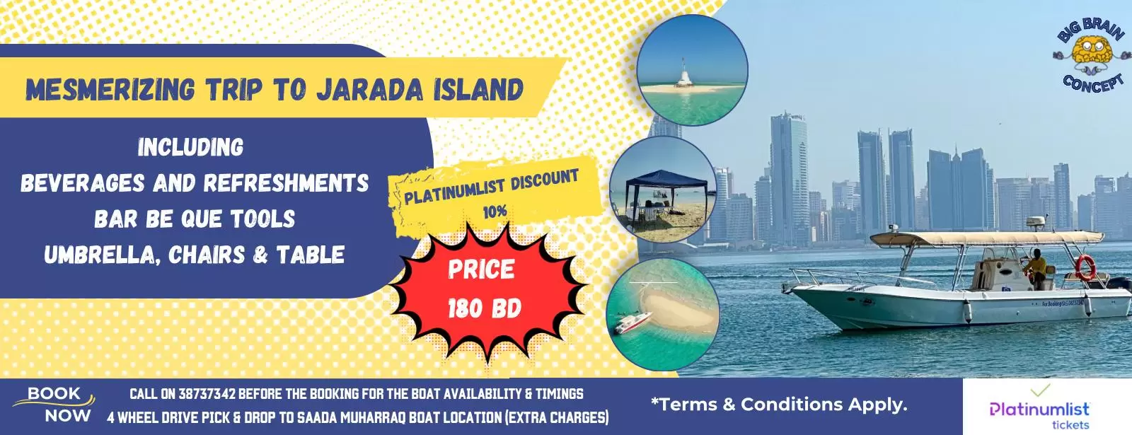 Boat trip with snorkeling to Jarada Island