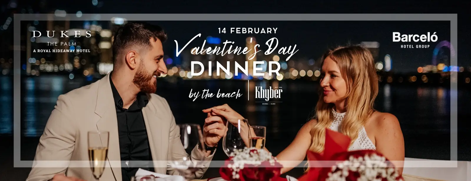 Valentine's Day Dinner at Dukes The Palm, a Royal Hideaway Hotel in Dubai