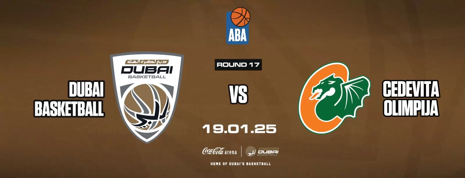 Dubai Basketball vs Cedevita Olimpija at Coca-Cola Arena in Dubai