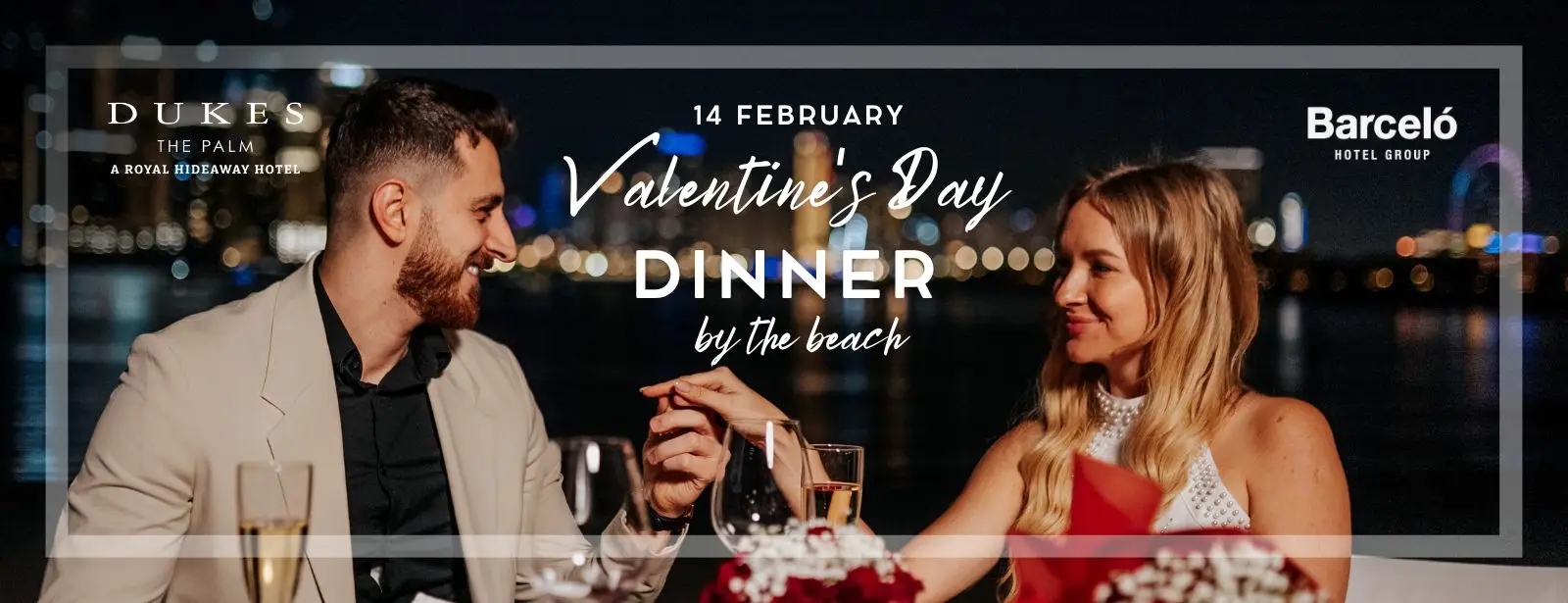 Valentine's Day Dinner at Dukes The Palm, a Royal Hideaway Hotel in Dubai
