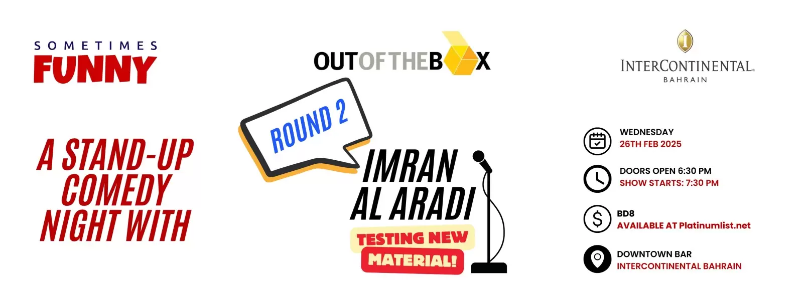A Comedy Night With Imran Al Aradi – Round 2 At The InterContinental Hotel Bahrain