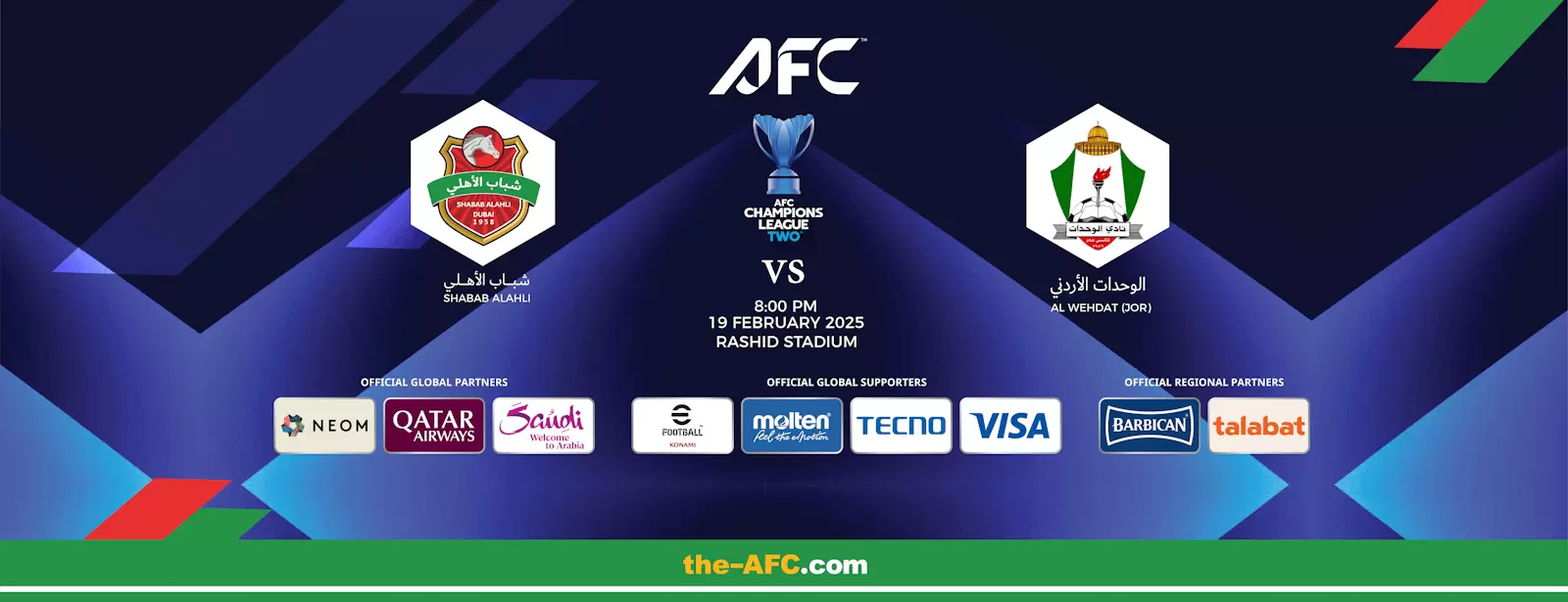Shabab Al Ahli FC (UAE) vs Al Wehdat SC (JOR) - AFC Champions League Two