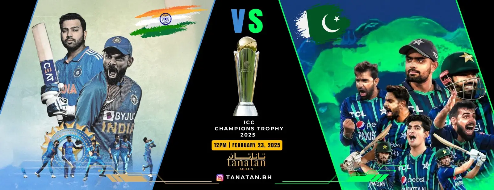 India vs Pakistan Live on Big Screen at Tanatan, Ramee Grand Hotel