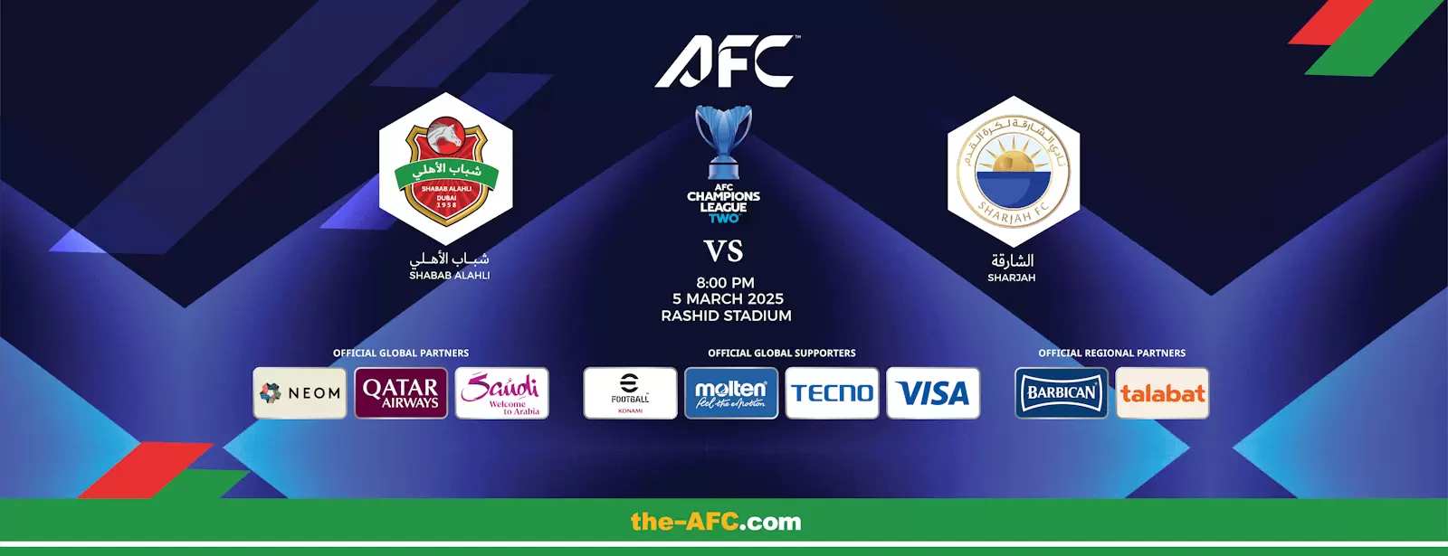 Shabab Al Ahli FC (UAE) vs Sharjah FC  (UAE) - AFC Champions League Two