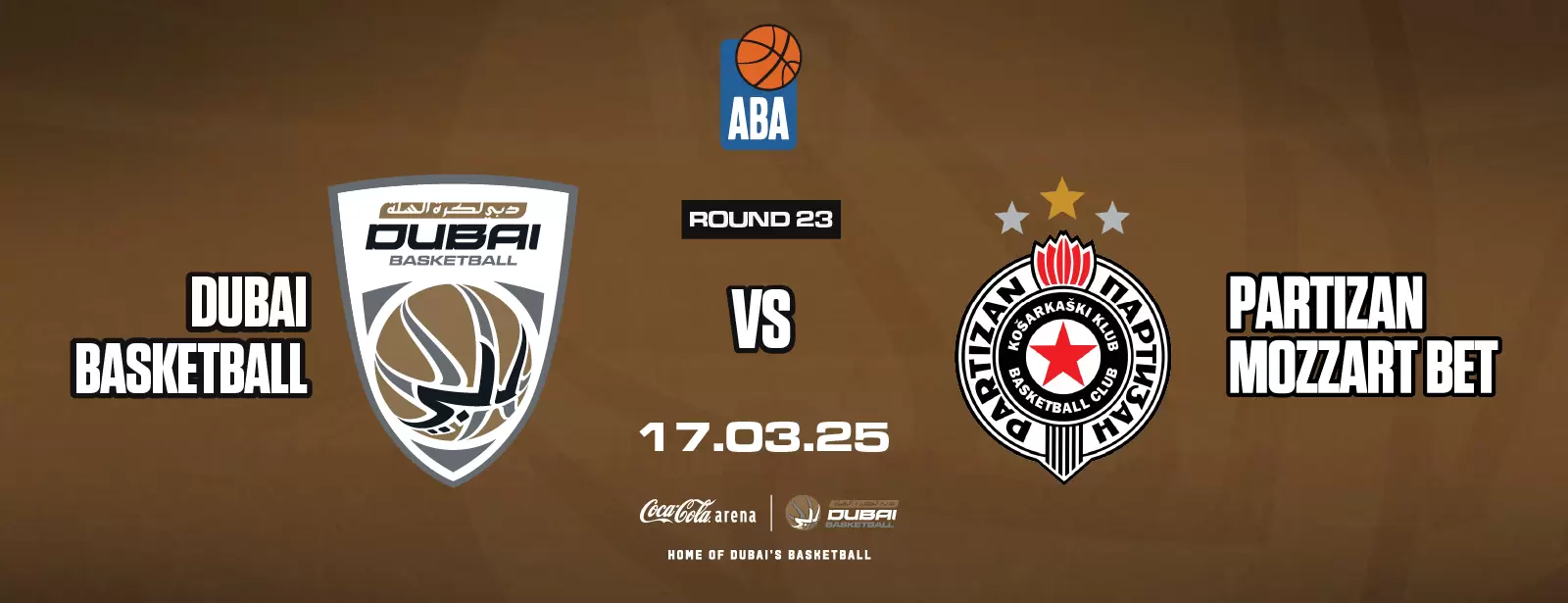 Dubai Basketball vs Partizan Mozzart Bet at Coca-Cola Arena in Dubai