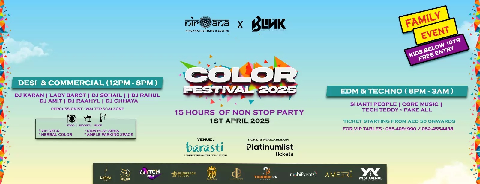 Color Festival 2025 at Barasti Beach in Dubai