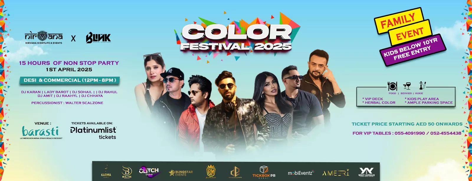 Color Festival 2025 at Barasti Beach in Dubai