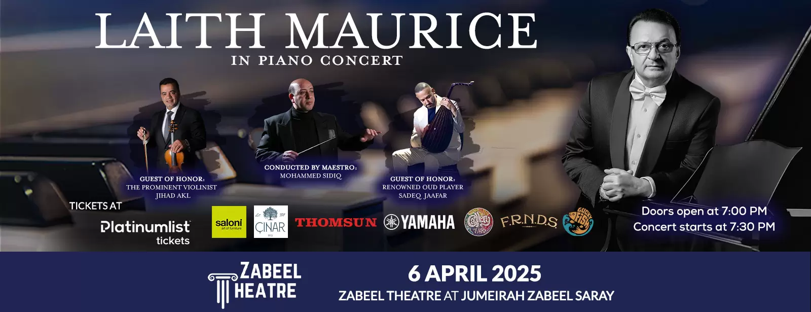 Laith Maurice Michel Piano Concert at Zabeel Theatre in Dubai