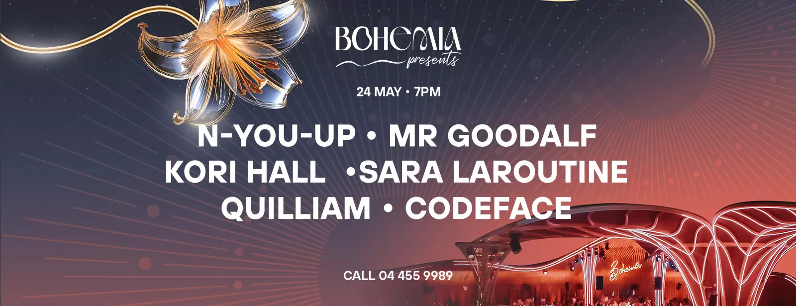 Bohemia Presents: Quilliam, Codeface, Sara Laroutine, Kori Hall, N-You-Up, Mr Goodalf in Dubai
