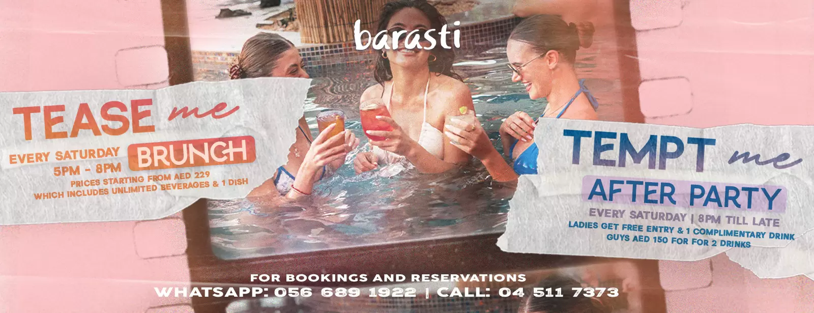 Tease Me - A Sunset Pool Brunch & After Party at Barasti in Dubai
