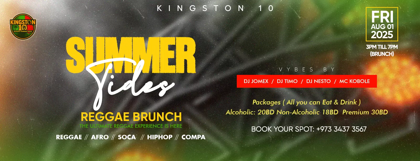 Summer Tides Reggae Brunch at Kingston10