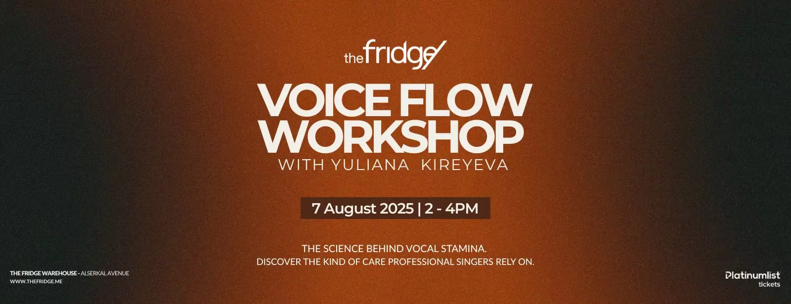 Voice Flow Workshop with Yuliana Kireyeva at The Fridge in Dubai