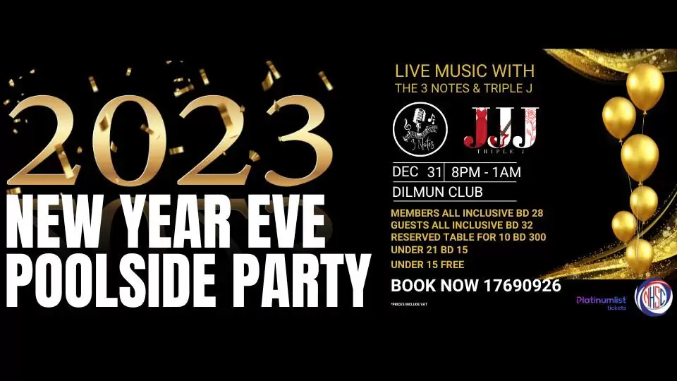 2023 New Year Eve Poolside Party at Dilmun Club, Bahrain