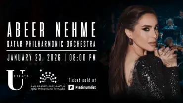 Abeer Nehme alongside with Qatar Philharmonic Orchestra