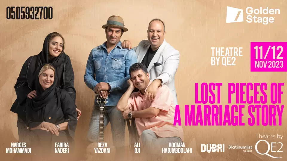 Ali Oji and Reza Yazdani in “Lost Pieces of A Marriage Story” at Theatre by QE2, Dubai