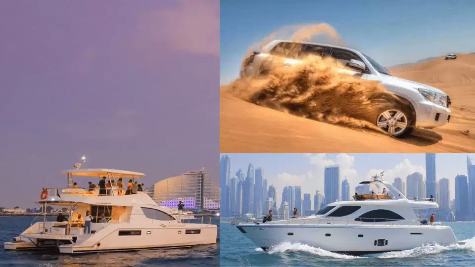 Combo: Marina Yacht Tour with Breakfast + Afternoon Desert Safari with BBQ