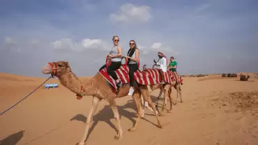Dubai Desert Safari, Sandboarding & Camel Ride with BBQ Dinner