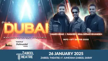 Hamid Hiraad, Ragheb & Sina Derakhshande live at Zabeel Theatre in Dubai