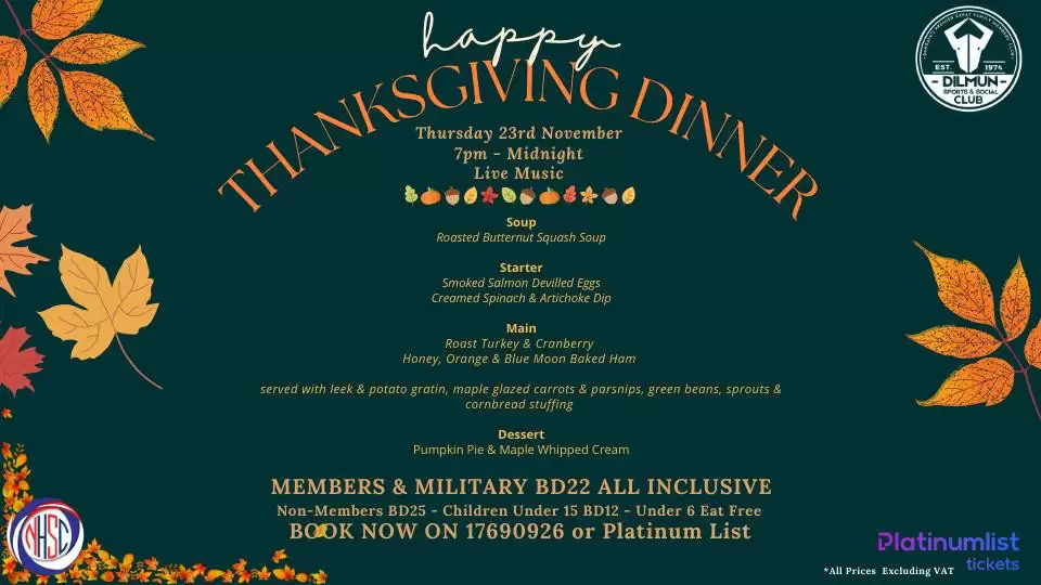 Happy Thanksgiving Dinner At the Dilmun Club Bahrain