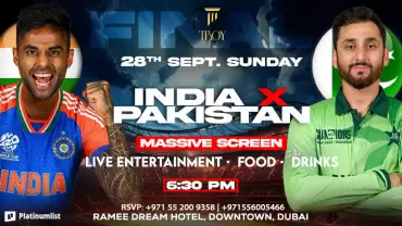 India vs. Pakistan Live Screening Sunday Cricket Match at Troy in Dubai