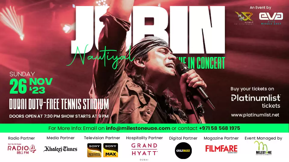 Jubin Nautiyal Live Concert at Dubai Duty Free Tennis Stadium