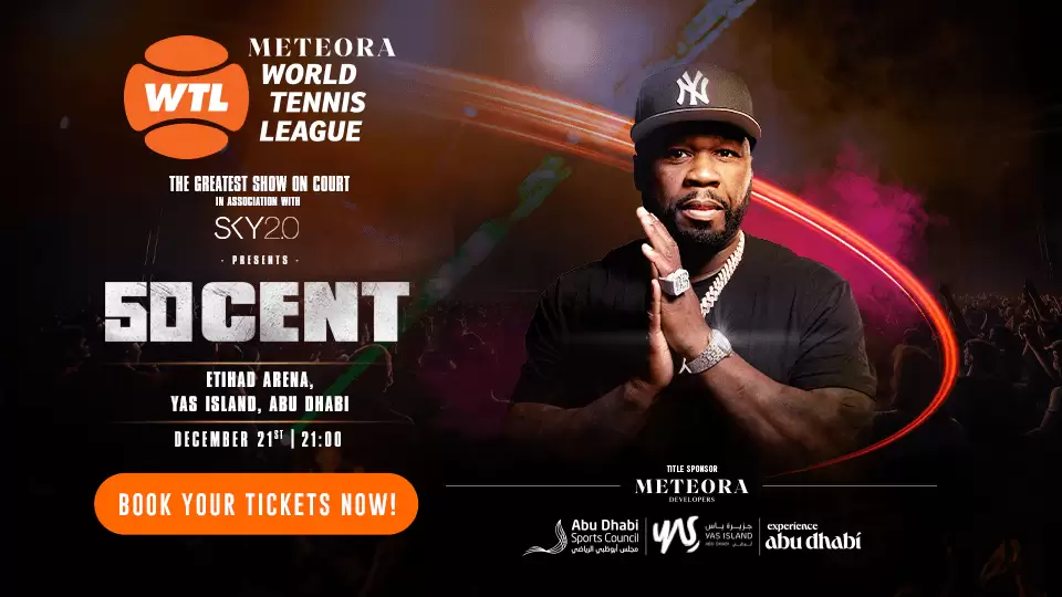 Meteora World Tennis League Presents 50 Cent At Etihad Arena Abu Dhabi 2023