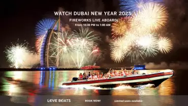 New Year's Eve Fireworks Show at Love Boats Cruise in Dubai