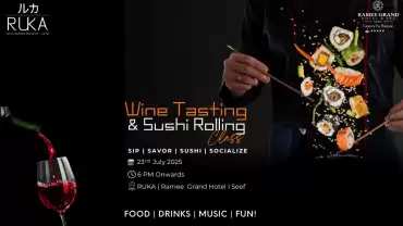 Sushi Rolling Class & Wine Tasting at Ruka - Ramee Grand Hotel