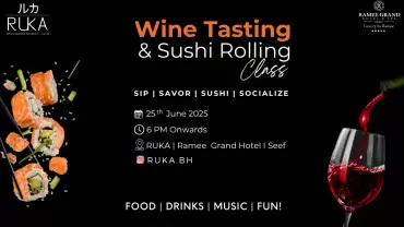 Sushi Rolling Class & Wine Tasting at Ruka - Ramee Grand Hotel
