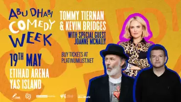 Tommy Tiernan, Kevin Bridges & Joanne McNally at Etihad Arena in Abu Dhabi